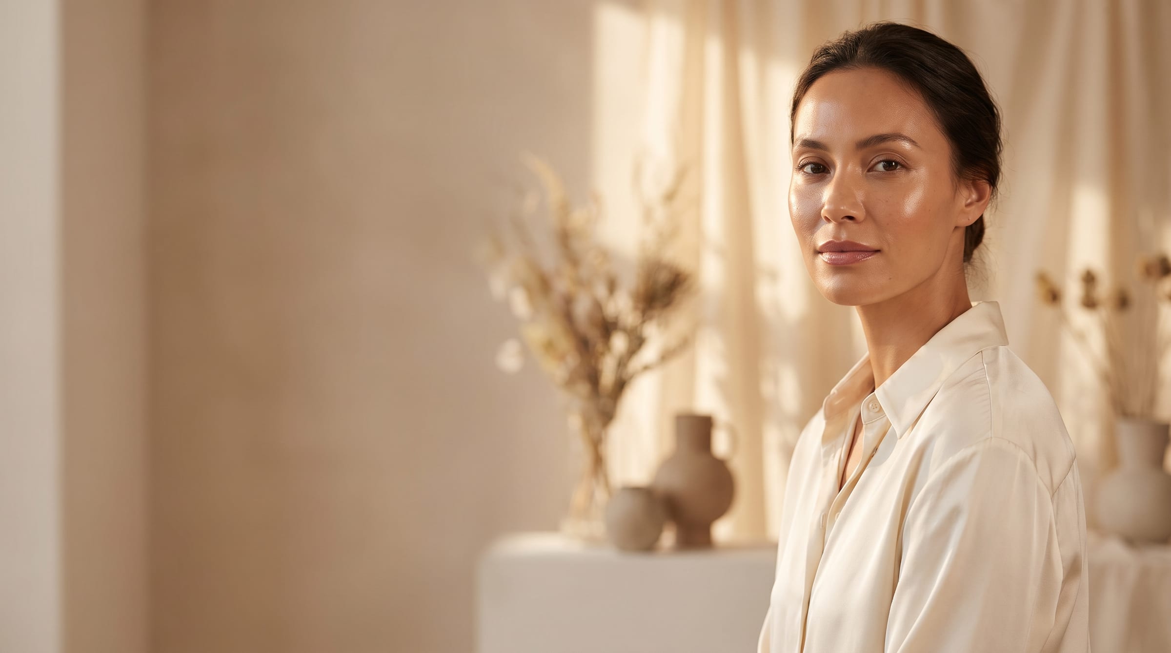The serene, light-filled interior of Olivia Ann Aesthetics
